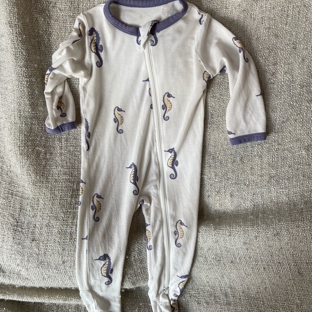 Kyte BABY zipper footie Seahorse